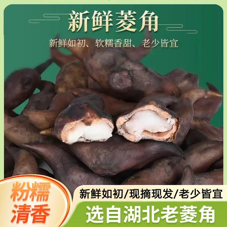 洪湖菱角新鲜生棱角粉糯老菱角现摘现发老少皆宜农家湖北特产包邮
