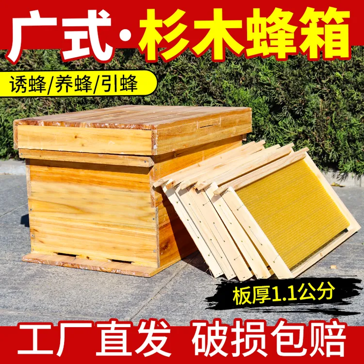 七框中蜂箱1.1杉木土蜂箱扣板蜂箱专用箱蜂蜜箱天然养蜜蜂标准