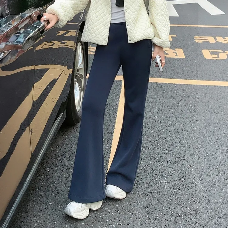 美洋MEIYANG 瘦瘦加绒裤 莫代尔空气层厚绒保暖喇叭【大50】-周二