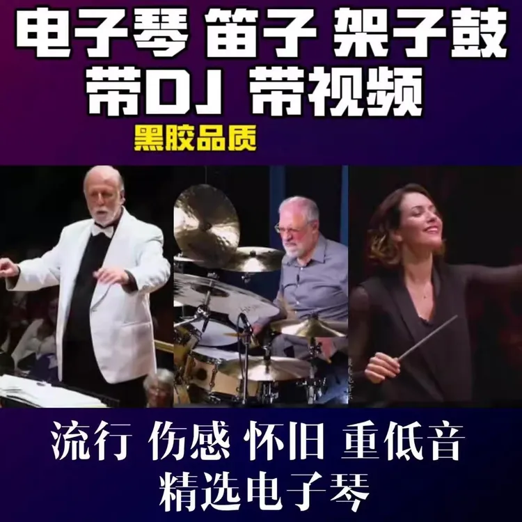 车载电子琴音乐优盘清羽纯音乐电子琴架子鼓重低音dj无损