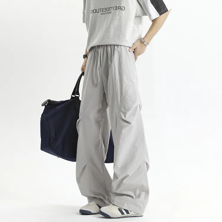 美式休闲速干裤男2025夏季新款设计感高街机能工装运动伞兵冲锋裤