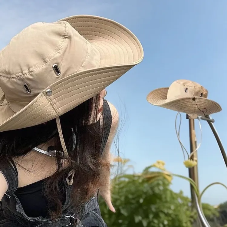 【赠运费险】西部牛仔帽渔夫帽女户外新款夏遮阳帽子男防风旅游FL