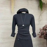 【黑糖软绒】轻熟甜酷风小众设计感修身显瘦上衣-33123