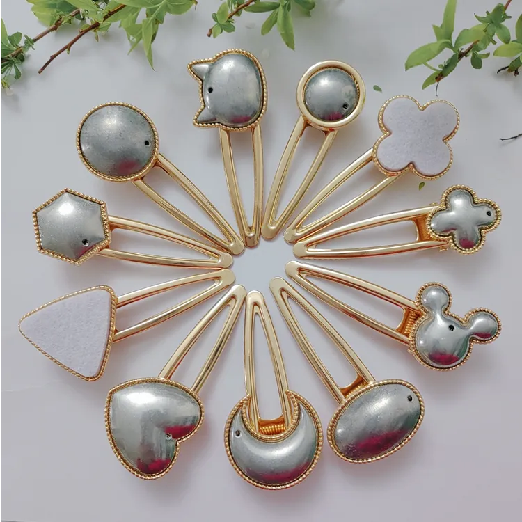 非遗宋锦DIY鸭嘴发夹底托含盖子---非成品