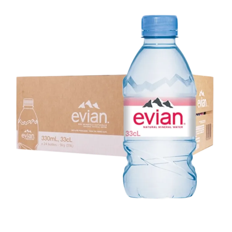 evian依云法国进口矿泉水天然弱碱性330ml瓶高端饮用水批发
