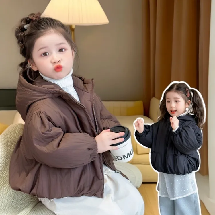 儿童秋冬连帽外套小童宝宝保暖加厚冬季洋气女童冬款韩版棉服衣服