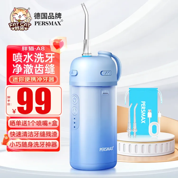 胖猫便携式冲牙器通用3-6-12-18岁儿童成人正畸牙套水牙线洗牙器d