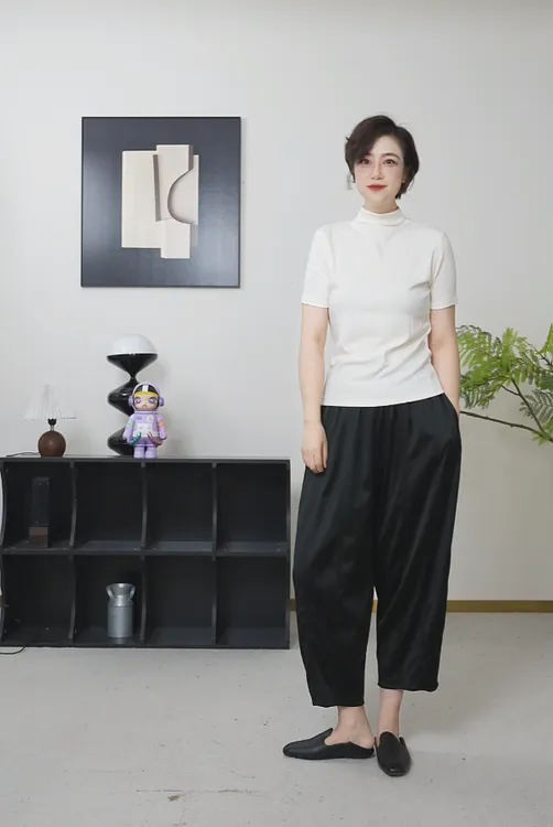 【U.M】缪斯之语立领羊毛短袖打底衫