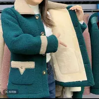 新款羊羔绒秋冬女装外套立领加绒加厚保暖颗粒绒上衣