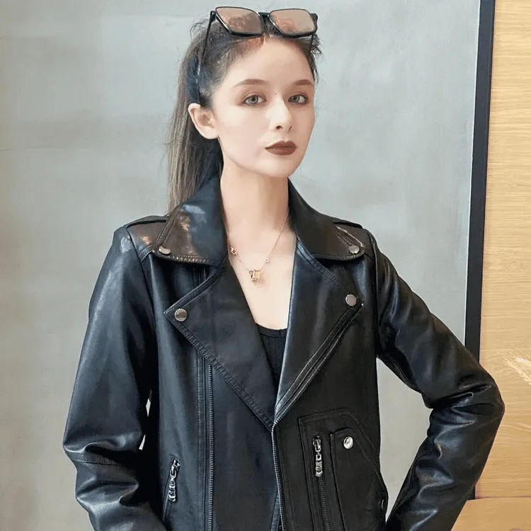 皮衣外套春季修身皮夹克时尚韩版短款修身显瘦机车皮外套A111