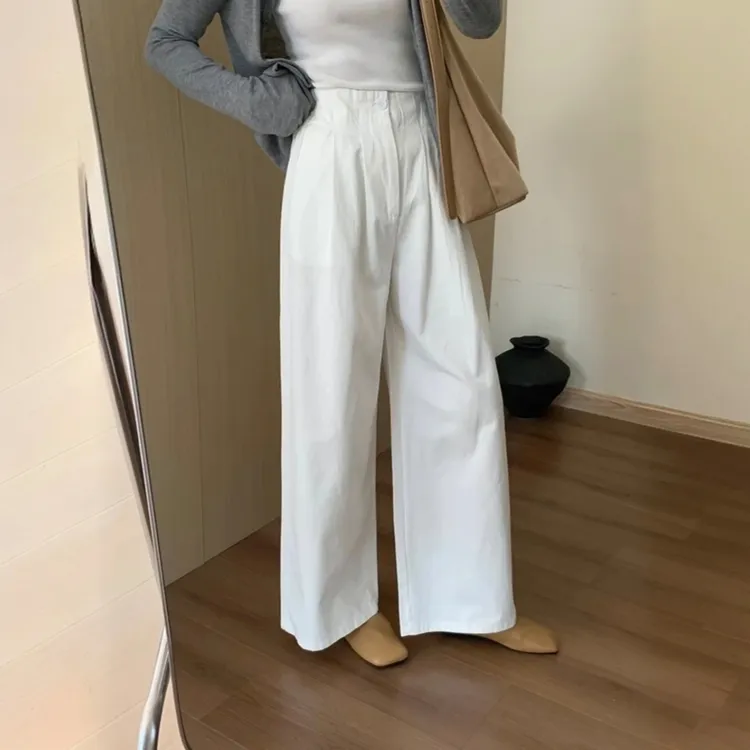 【现货+运费险】早秋高腰宽松韩版阔腿休闲裤薄款百搭显瘦垂感
