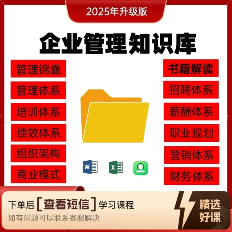 《企业管理知识库》-管理者必备（留意短信解锁课程）