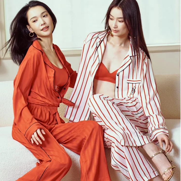 【维密·水光绸红盒】缎面丝滑凉感家居服抗静电睡衣套装礼盒女送礼