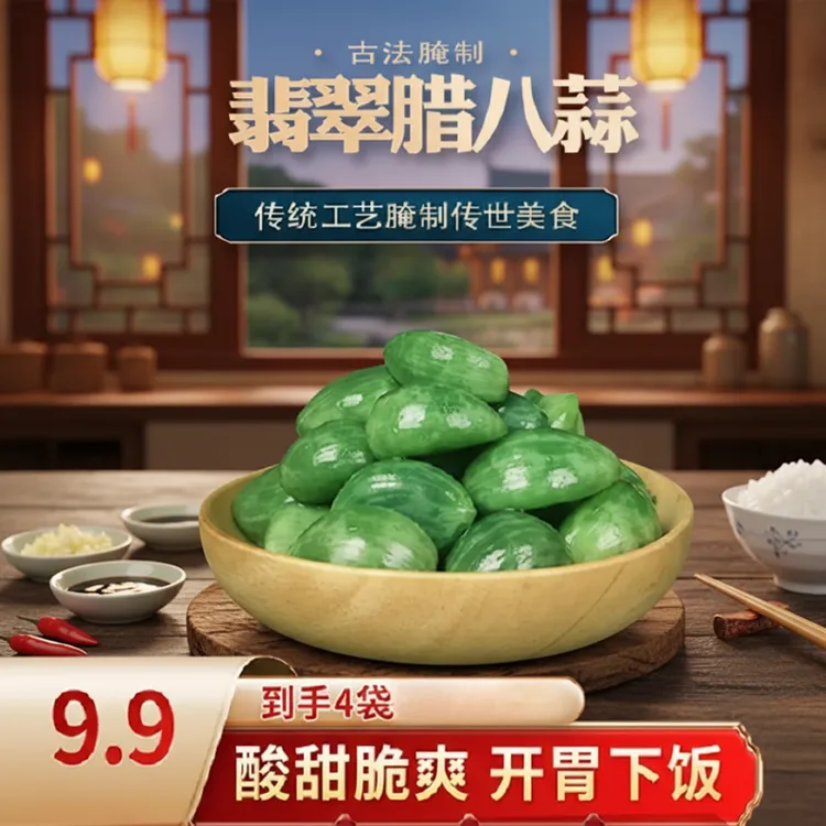 【到手4袋】即食腊八蒜250g/袋 解腻爽口山东正宗酸甜口味传统糖蒜