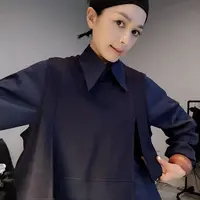 沐爷家——1714藏蓝色休闲时尚潮流小众设计马甲