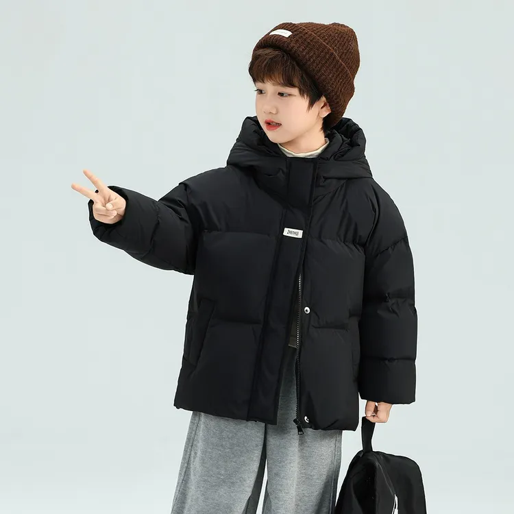 儿童羽绒服男童冬季短款加厚2025新款男款洋气中大童连帽冬装外套