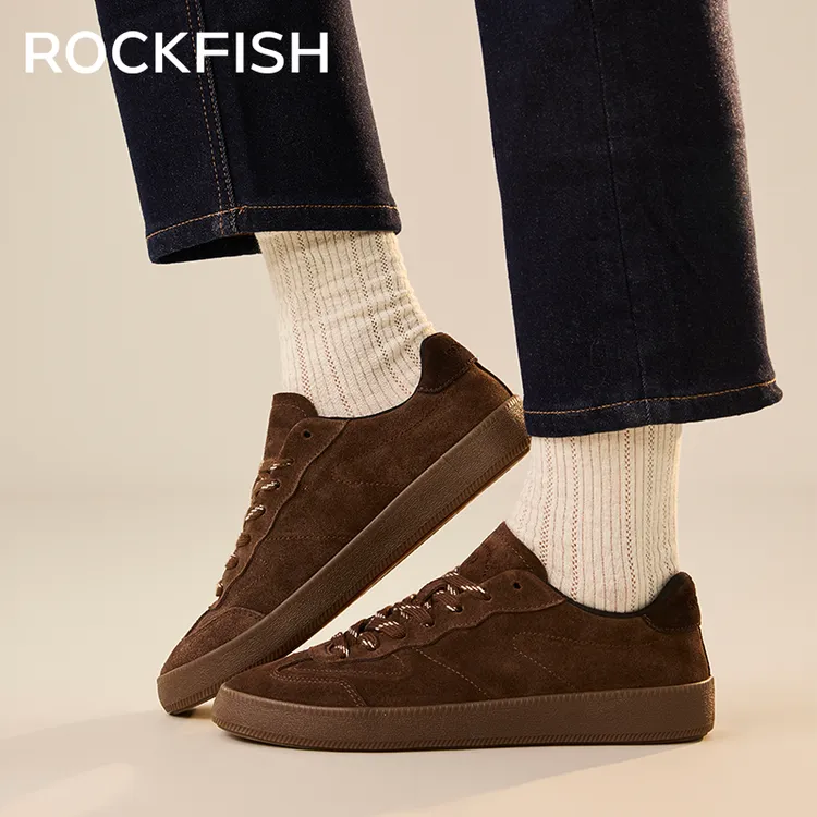 Rockfish【通体真皮】901牛反绒德训女鞋【明星同款】新款柔软舒适