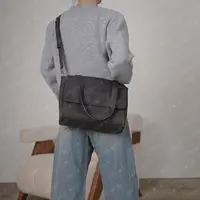 【CEFIRO · CiCi】植鞣牛皮大容量百搭休闲男女同款单肩斜跨包 864