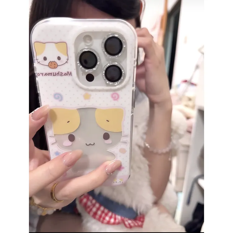 曲奇小猫适用苹果15Pro手机壳13硅胶XSMax/xr/12女16/14p套8P