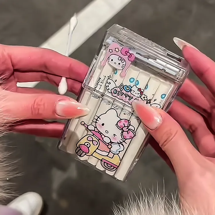 凯蒂猫氛围灯充电点烟器透明烟盒打火机一体kitty猫打火机烟盒