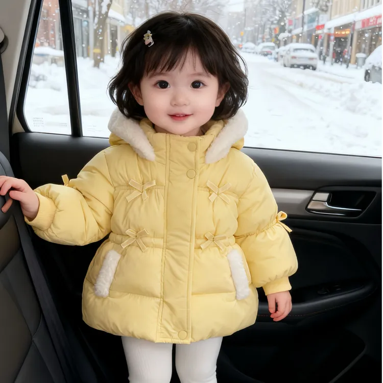 m332三色秋冬款洋气冬装加绒棉服女宝宝棉衣儿童外套冬季爆款棉袄