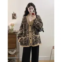【VAZSLVE/全新奢品】捡漏 豹纹V领针织开衫毛衣qc506