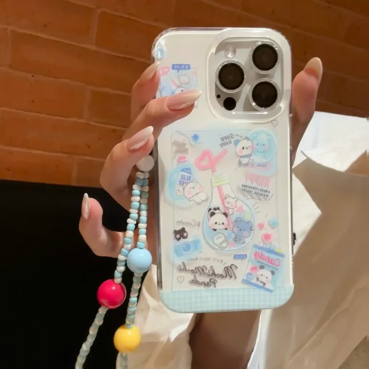 泡泡灯小熊适用苹果华为vivo小米oppo女款iphone15/16/14荣耀壳