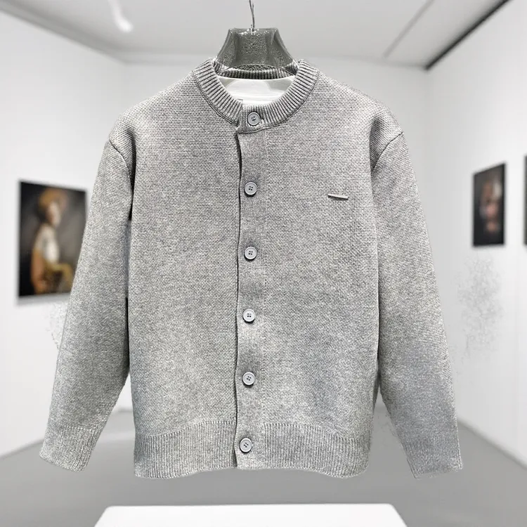 秋季新款潮流外穿男士针织衫春秋款时尚简约开衫修身休闲毛衣男