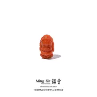 【铭舍】天然南红玛瑙满色满肉象神雕刻单珠裸石DIY-6.16
