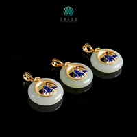 石惑珠宝^和田玉吊坠20mm/多样性发一