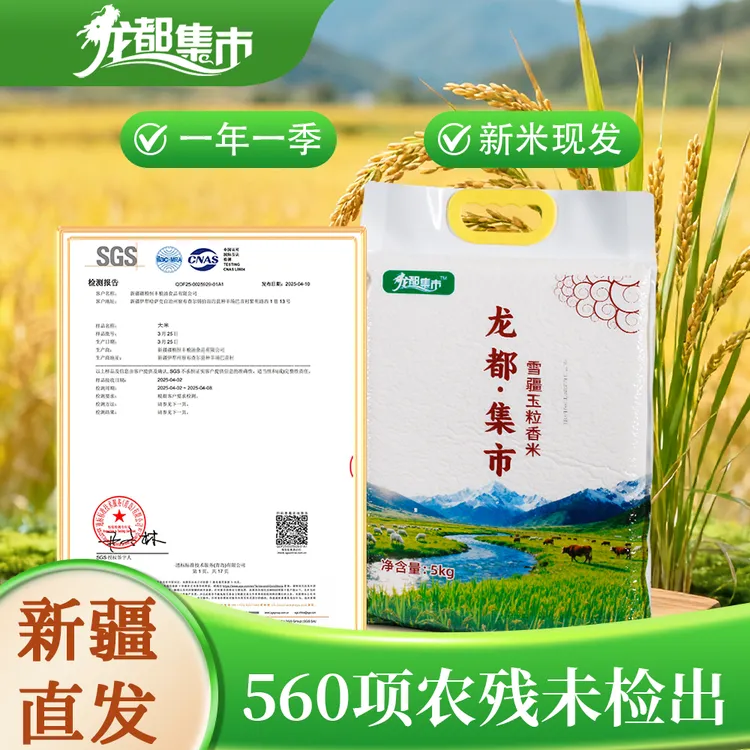 2025新疆新米雪疆玉粒香米新疆大米颗粒饱满米饭软糯劲道
