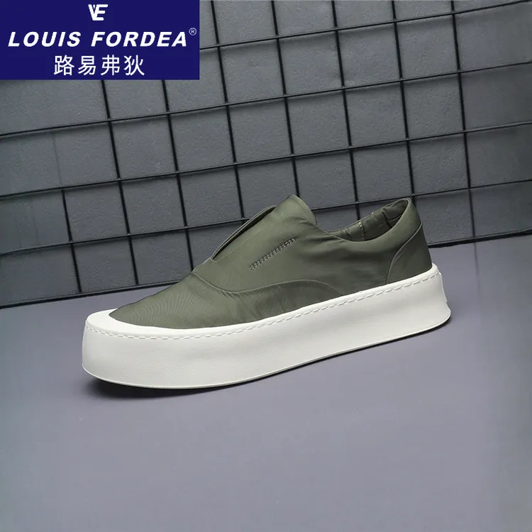 Louis Fordea/路易弗狄男士布鞋超轻厚底潮鞋保暖时尚厚底休闲鞋