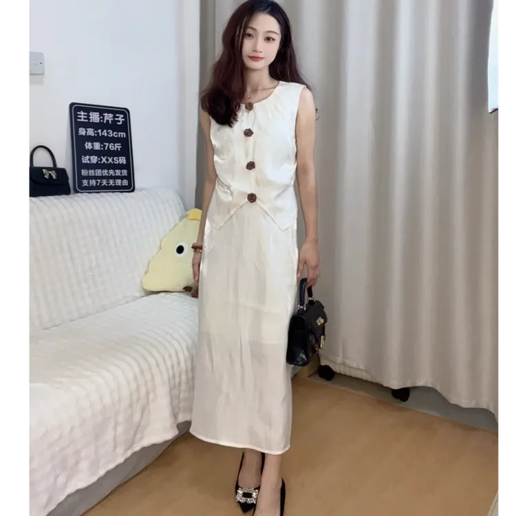 【芹子专属】小个子高级感复古极简休闲上衣半身裙两件套装ZJJ25602