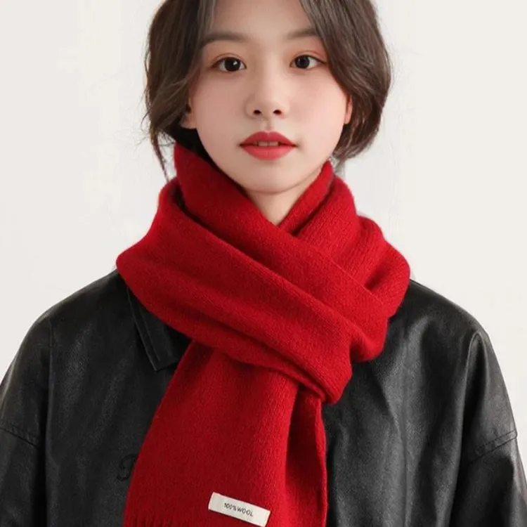 【萌妹子】简约针织纯羊毛款围巾冬季韩版情侣款百搭保暖