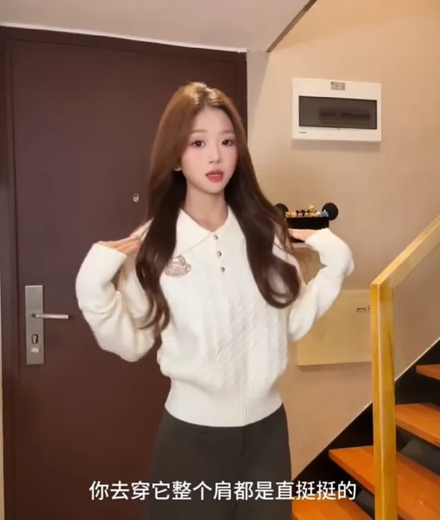 欧货2026早春新款时髦休闲减龄日常百搭polo领长袖针织毛衣上衣