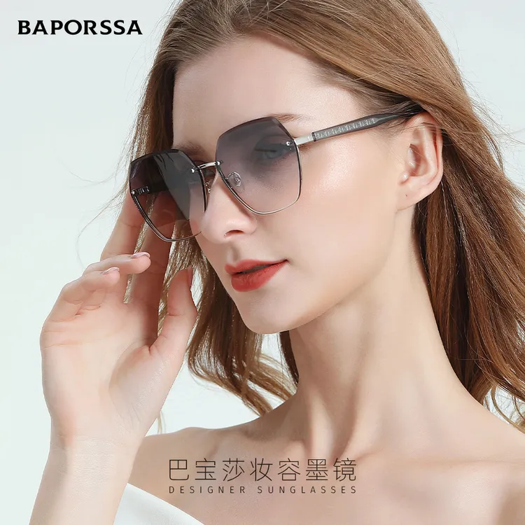 BAPORSSA/巴宝莎时尚素颜镜防紫外线墨镜气质眼镜大框太阳镜女士商品图