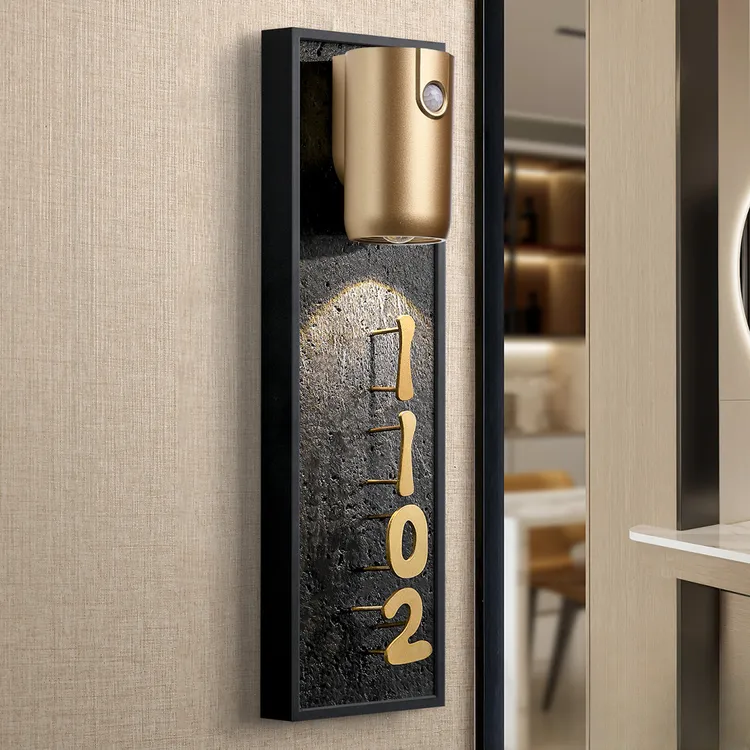 门牌号高级感轻奢创意号码牌家用装饰入户门外布置家庭住宅门