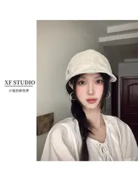 【xf studio】小饭复古春夏季轻薄透气显脸小棉麻鸭舌前进帽女款