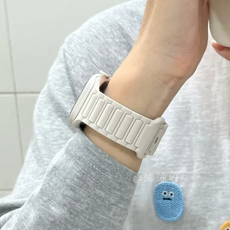 运动硅胶适用苹果手表带AppleWatch3456iwatch789s10简约透气表带