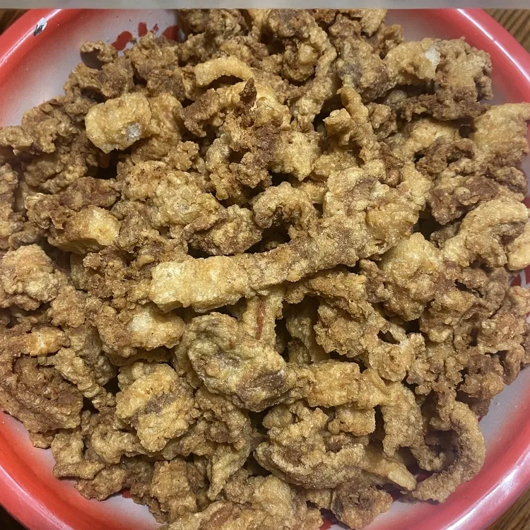 河南新县特产本地黑猪现炸花肉