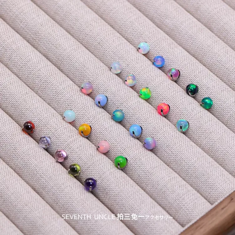 钛合金耳饰 澳宝耳钉螺纹华子耳钉养耳洞耳蜗耳骨钉爆款气质耳饰