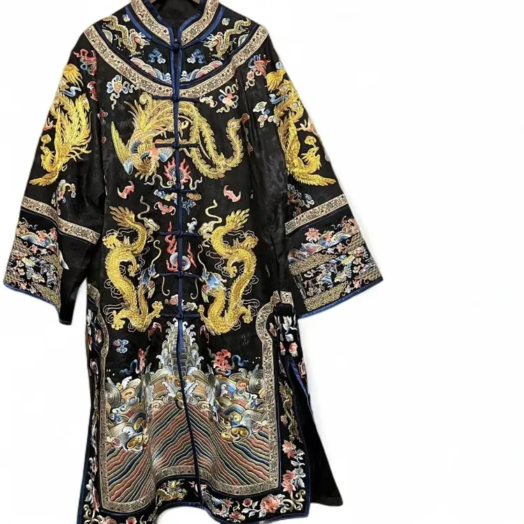 瑜玥传琦新款馆藏龙袍中式斜襟太太服重工刺绣上衣