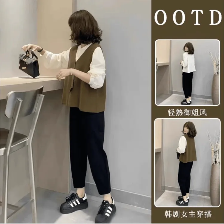 棉哈伦裤2026春夏萝卜裤女显瘦大码九分裤宽松黑色小脚休闲裤商品图