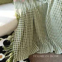 TEXDREAM华夫格盖毯ins北欧简约沙发薄盖毯办公室午睡休闲毯