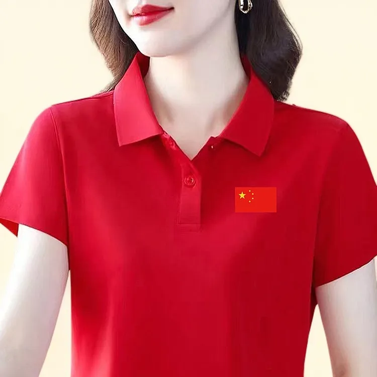 国潮风女士翻领POLO衫运动休闲显瘦百搭时尚洋气韩版减龄短袖T恤