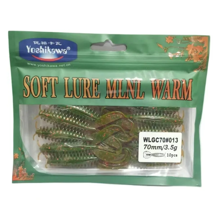 Yoshikawa吉川大小软虾饵浮沉水黑坑鲈鱼鳜鱼无铅软虫路亚饵送2钩