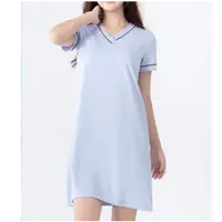 纪凡姬/4038-透气凉感棉夏季薄款带胸垫女睡裙裙子ol连衣裙