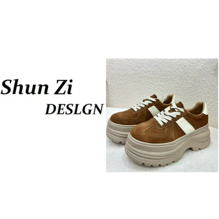 SZ9953 2025年新品欧洲时尚百搭真皮厚底轻软休闲鞋