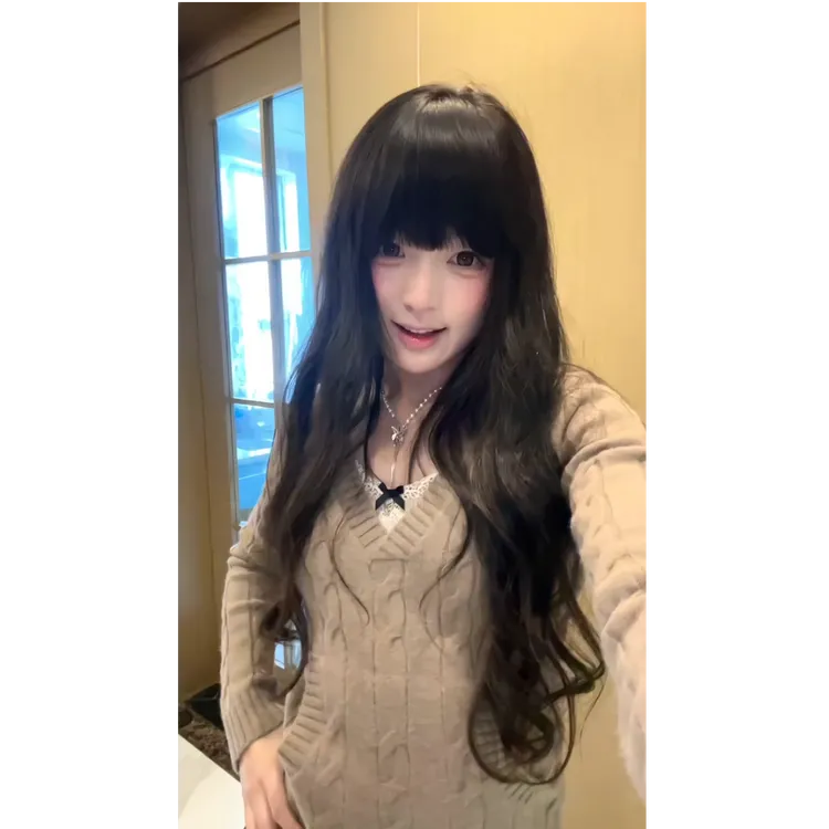 【博尔盖塞公园】V领麻花针织衫收腰连帽上衣格纹短裙套装女X11217