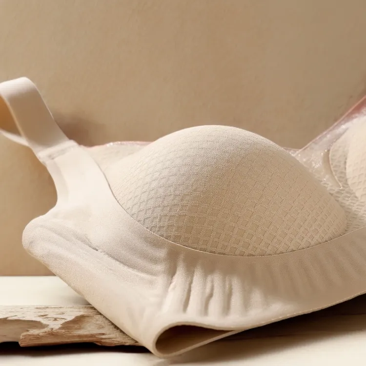 秋冬新款红色聚拢网纱提拉调整型托胸内衣聚拢文胸运动内搭舒适款